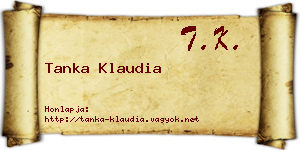 Tanka Klaudia névjegykártya