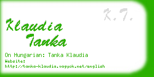 klaudia tanka business card